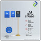A4 Frameless Sign Display Stand with Round Base – White and Black Freestanding Poster Holder for Retail & Events A4 Frameless Sign Display Stand with Round Base – White and Black Freestanding Poster Holder for Retail & Events