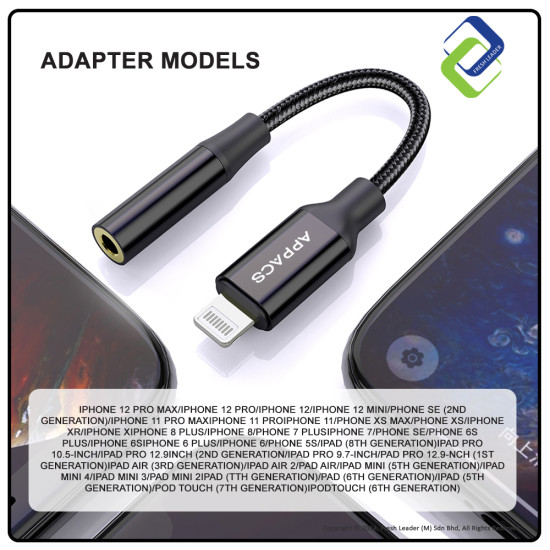Premium MFI Audio Adapter for iPhone: Top-Quality Nylon Braided Design by APPAC Premium MFI Audio Adapter for iPhone: Top-Quality Nylon Braided Design by APPAC