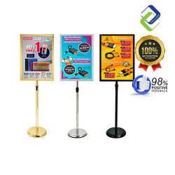 A2 Poster Display Stand (Silver/Black/Gold) – Stable Weighted Base