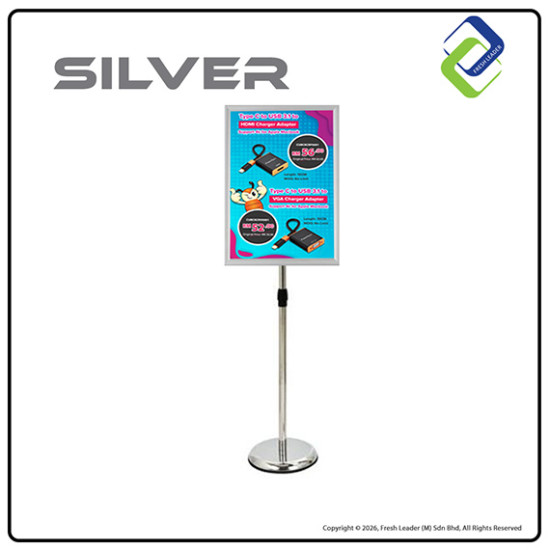 A2 Poster Display Stand (Silver/Black/Gold) – Stable Weighted Base