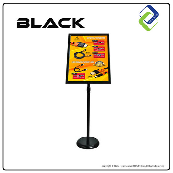 A2 Poster Display Stand (Silver/Black/Gold) – Stable Weighted Base