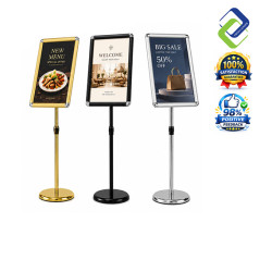 A3 Size Pedestal Display Stand (Round Edge) – Freestanding Paper Sign Holder