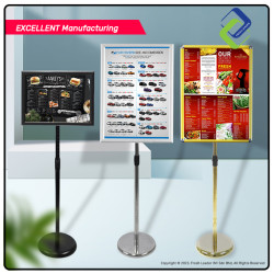 A3 Size Pedestal Display Stand (Round Edge) – Freestanding Paper Sign Holder
