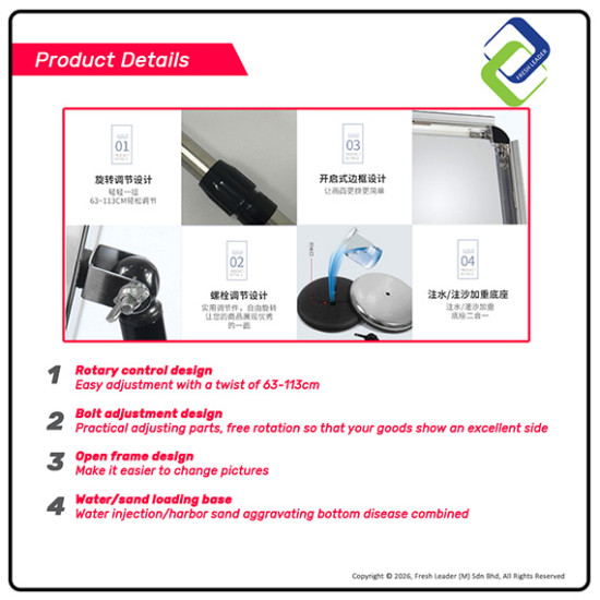 A3 Pedestal Display Stand Right Angle – Freestanding Paper Sign Holder for Retail & Office