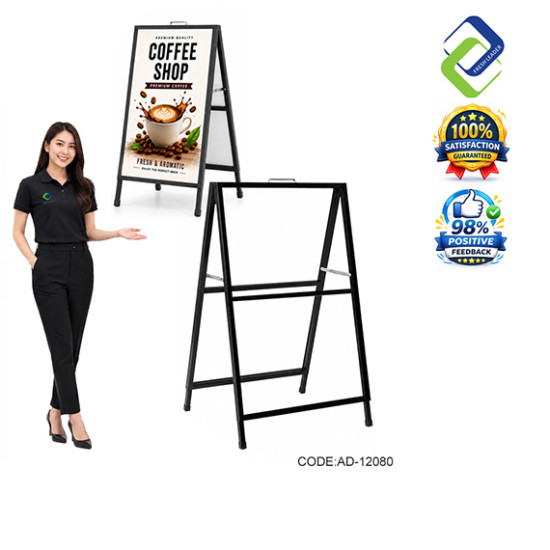 Portable Iron A-Frame Sign Stand 120x80cm for Business Promotion