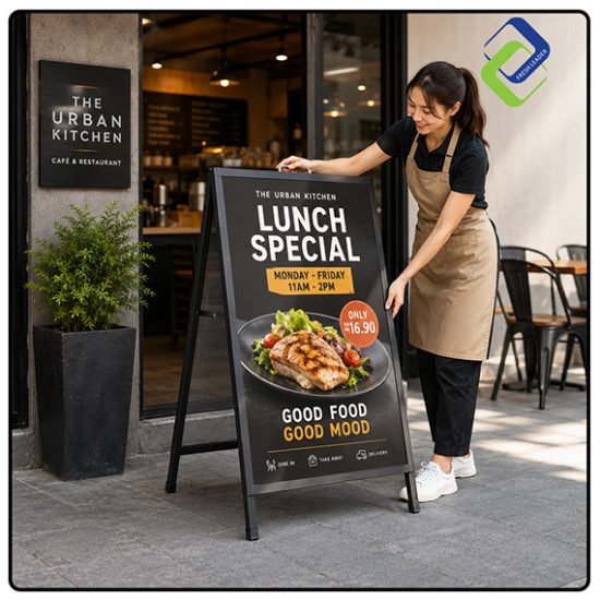 Portable Iron A-Frame Sign Stand 120x80cm for Business Promotion