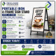 Portable Iron A-Frame Sign Stand 120x80cm for Business Promotion