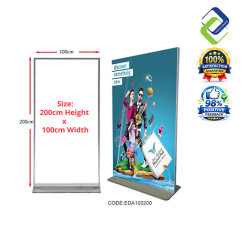 Premium Aluminum Display Stand | Elegant 100x200cm Banner Holder