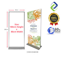 Premium Aluminum Display Stand | Elegant 80x180cm Banner Holder