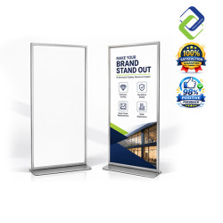 Premium Aluminum Display Stand | Elegant 80x180cm Banner Holder