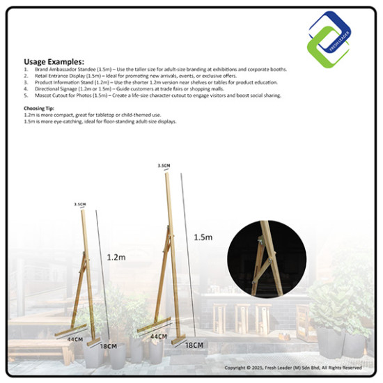 1.2m Wooden Human Standee Display – Custom Life-Size Advertising Figure for Promotions