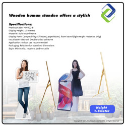 1.5m Wooden Human Standee Display – Life-Size Cutout for Advertising & Promotions