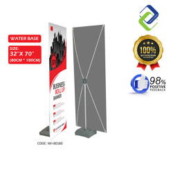 Indoor Outdoor X Banner Stand 80x180cm – Water-Fillable Base for Stability