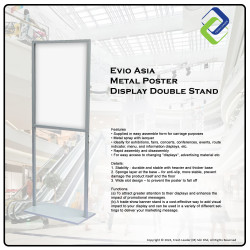 White Metal Poster Display Double Stand 60x80cm