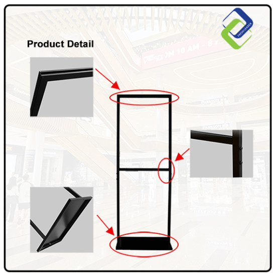 White Metal Poster Display Double Stand 60x80cm