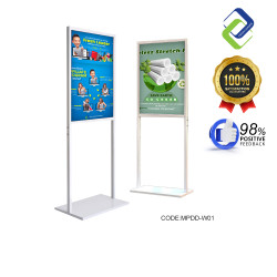 White Metal Poster Display Double Stand 60x80cm