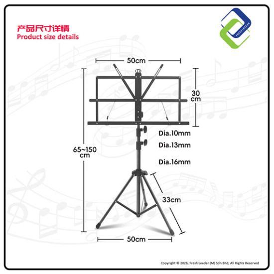 Portable Folding Music Stand Dual-Use – Desktop & Floor Sheet Book Stand with Clip Holder & Carry Bag
