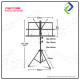 Portable Folding Music Stand Dual-Use – Desktop & Floor Sheet Book Stand with Clip Holder & Carry Bag
