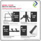 Portable Folding Music Stand Dual-Use – Desktop & Floor Sheet Book Stand with Clip Holder & Carry Bag