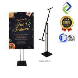 Oblique Design Double Stand for Displays - Adjustable & Black