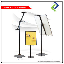 Versatile Black Adjustable Oblique Display Stand - Single Stand for Exhibits
