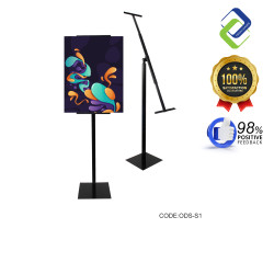 Versatile Black Adjustable Oblique Display Stand - Single Stand for Exhibits