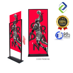 Vertical Floor Standing Advertising Poster Display Stand (Black, Size: 80x180cm)