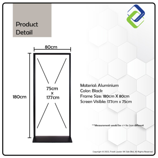 Vertical Floor Standing Advertising Poster Display Stand (Black, Size: 80x180cm) Vertical Floor Standing Advertising Poster Display Stand (Black, Size: 80x180cm)