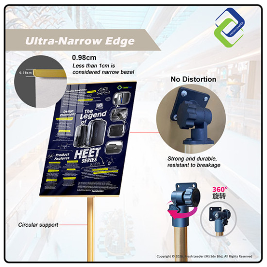 Wholesale A3 Poster Stand Frameless Display Quick Change Gold