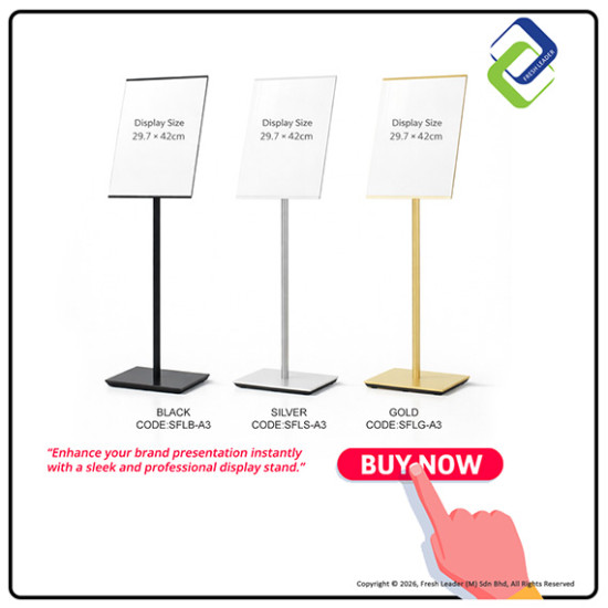 Wholesale A3 Poster Stand Frameless Display Quick Change Gold