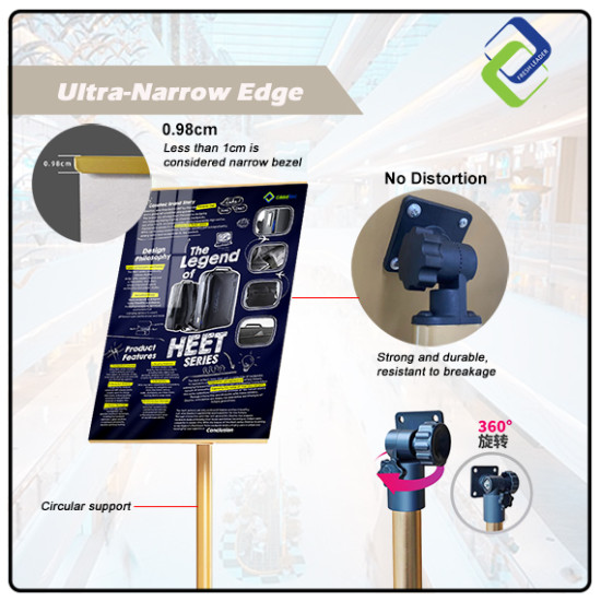 A4 Frameless Display Board with Stand - Stylish Black Design for Effective Showcases A4 Frameless Display Board with Stand - Stylish Black Design for Effective Showcases