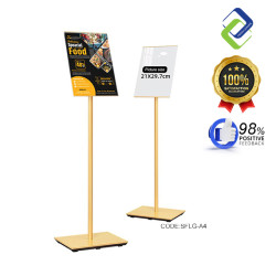 A4 Frameless Display Board with Stand - Stylish Gold Design for Effective Showcases