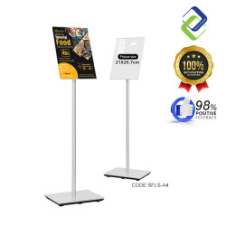 A4 Frameless Display Board with Stand - Stylish Silver Design for Effective Showcases