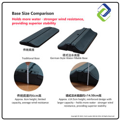 Sturdy 60x90cm Aluminum Water-Filled Display Stand – Rust-Resistant Frame with Wheels, Ideal for Outdoor Use