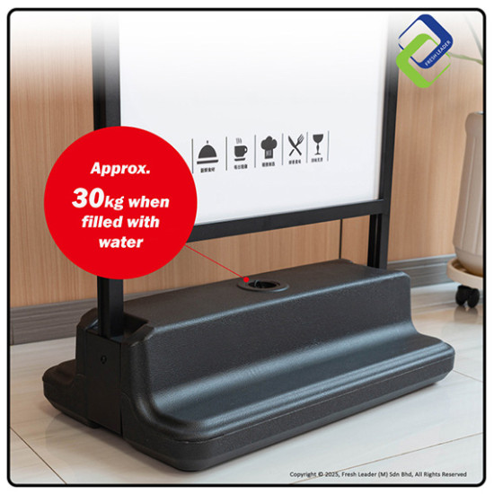 Sturdy 60x90cm Aluminum Water-Filled Display Stand – Rust-Resistant Frame with Wheels, Ideal for Outdoor Use