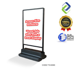 Sturdy 60x90cm Aluminum Water-Filled Display Stand – Rust-Resistant Frame with Wheels, Ideal for Outdoor Use