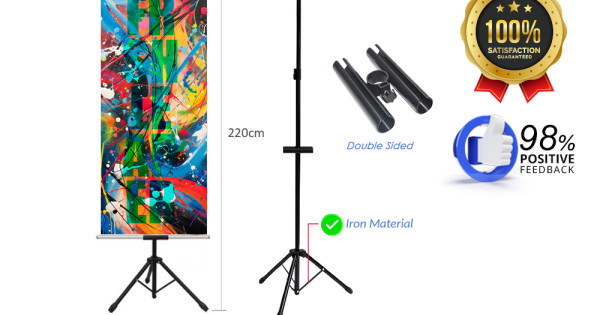Double-Sided T Bunting Banner Display Stand with Tripod - TP001 | Fresh ...