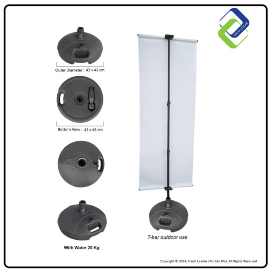 Ultimate Stability: Round Base Tripod Stand with Water Tank (200cm Height)