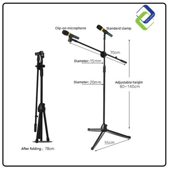 Height Adjustable Foldable Tripod Microphone Stand | Wholesale Accessories