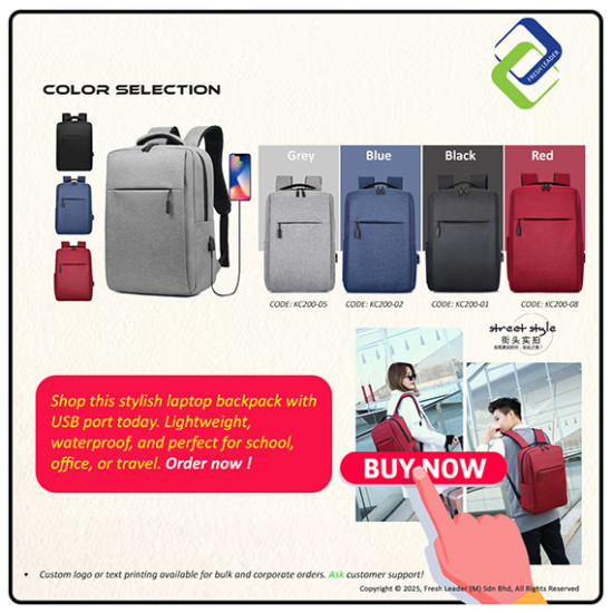 Stylish Laptop Backpack with USB Charging Port – Casual School & Office Bag for 14–15.6 Inch Laptop