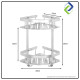 No Drill Aluminium Triangle Bathroom Shelf - 2-Tier Organizer No Drill Aluminium Triangle Bathroom Shelf - 2-Tier Organizer