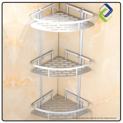 No-Drill 3-Tier Aluminium Triangle Bathroom Shelf Organizer: Space-Saving Solution