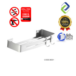 Aluminum Bathroom Shelf Rack: Stylish Storage with Hook