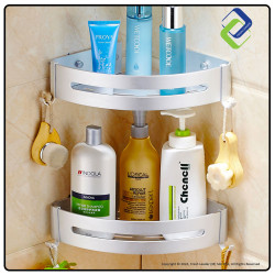 Hang & Store: Aluminum Triangle Shelf Rack for Bathrooms
