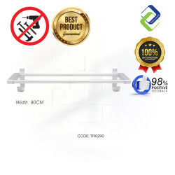 Double Towel Rail & No Drilling Bath Towel Bar (90cm) | Easy Installation