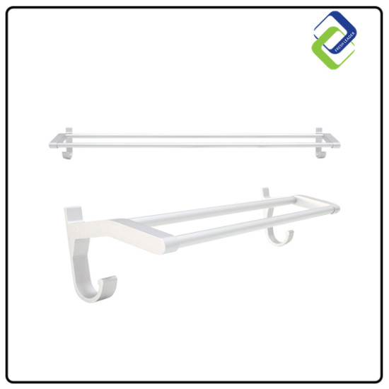 Double Towel Rail & No Drilling Bath Towel Bar (90cm) | Easy Installation Double Towel Rail & No Drilling Bath Towel Bar (90cm) | Easy Installation
