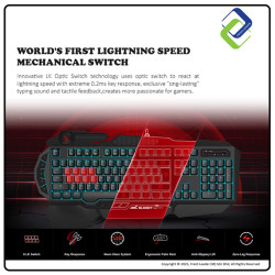 Bloody B318 Gaming Keyboard – Light Strike 8 Infrared Switch for Pro Gamers