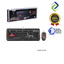 Bloody Q1100 Gaming Mouse & Keyboard Combo – Adjustable CPI, LED Lights, Water-Resistant