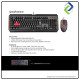 Bloody Q1100 Gaming Mouse & Keyboard Combo – Adjustable CPI, LED Lights, Water-Resistant