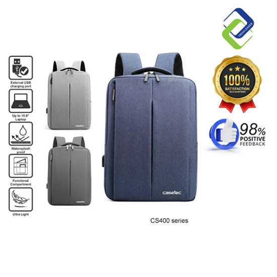 Casetec CS400 Laptop Backpack – Fits 15.6 Inch Laptops, Lightweight and Comfortable Casetec CS400 Laptop Backpack – Fits 15.6 Inch Laptops, Lightweight and Comfortable